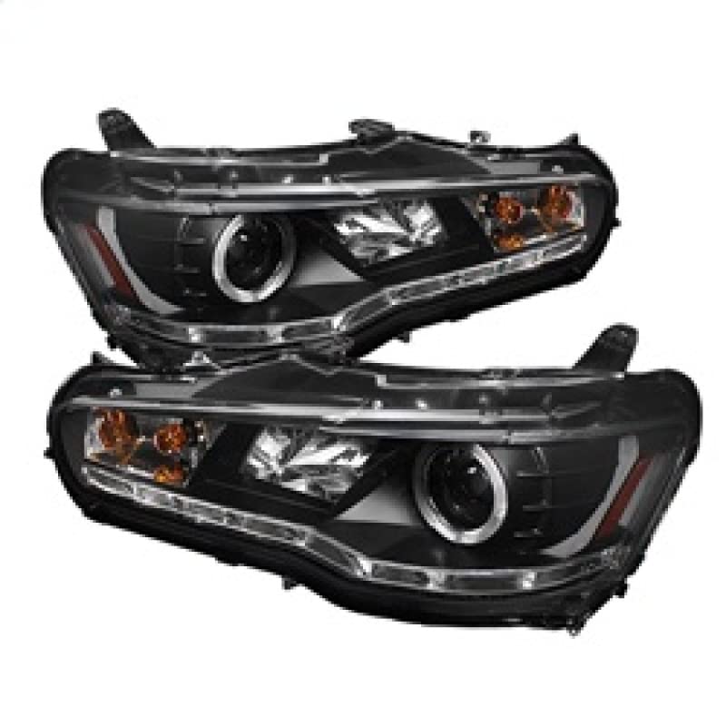 LED Halo Spyder Auto Projector Headlights Black/Clear 5042231