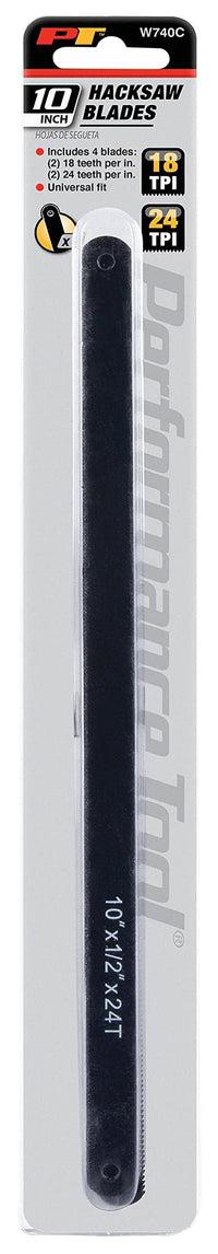 W740C Performance Tool 4-Piece Hacksaw Blade, 10"