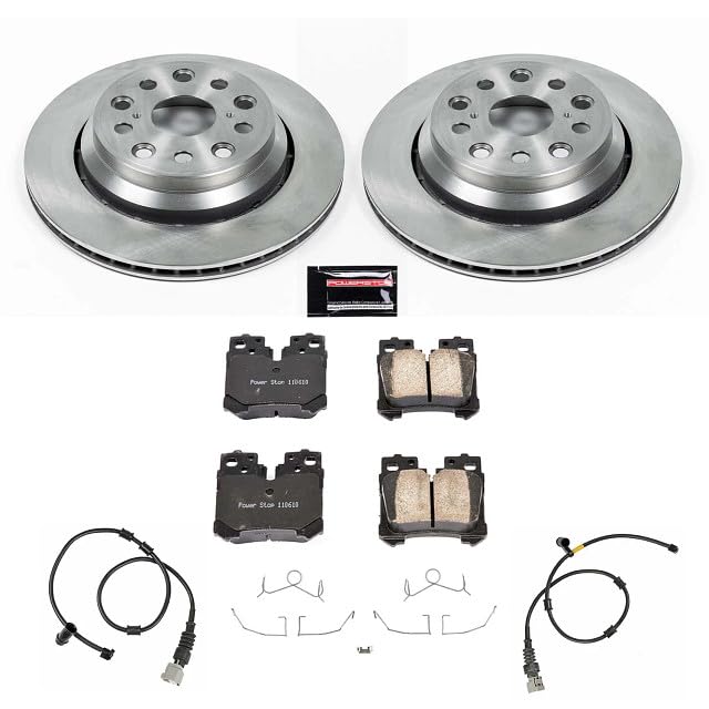 Rear Power Stop KOE5840 Replacement Brake Kit-OE Brake Rotors & Ceramic Brake Pads For Lexus LS460 2010-2017 [Model Specific]