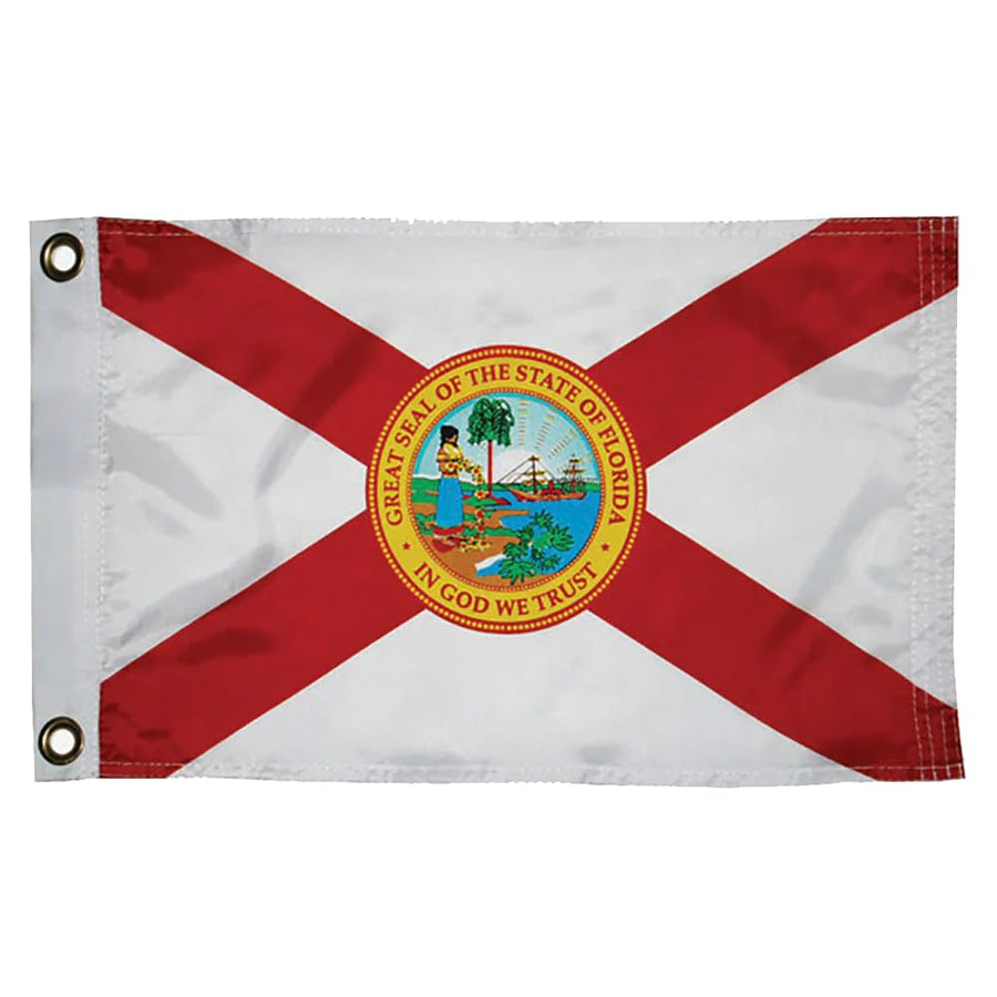 Florida State Flag TAYLOR MADE PRODUCTS - (12" x 18") — Show Off Your Florida State Pride —Screen-Printed Design — Nylon Construction - Brass Grommets - Water Repellent — 2020109233