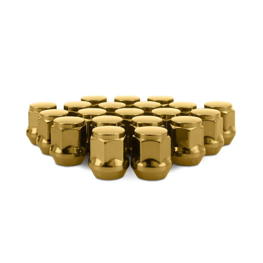 Mishimoto Lug Nuts Steel, M12x1.5, Acorn Seat, 20pc Set, Gold