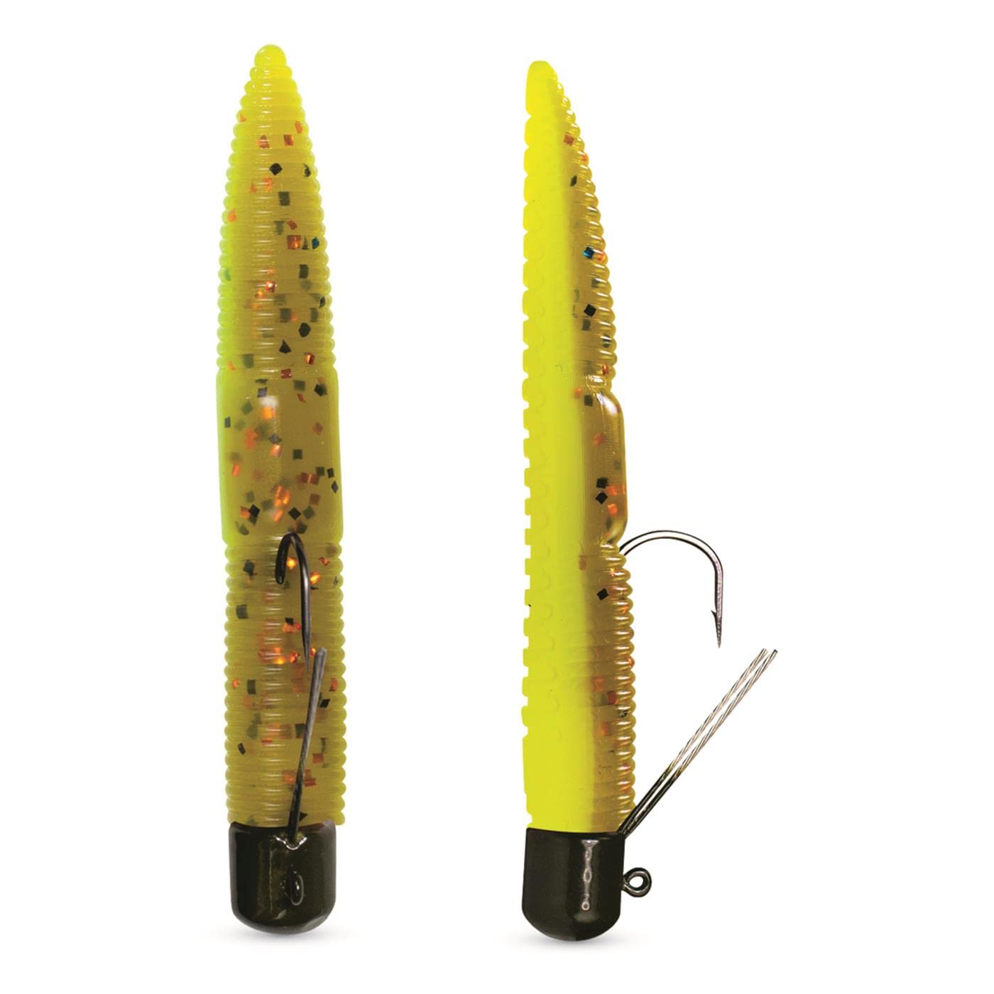 Finesse Worm Pre-Rigged Lunkerhunt Soft Bait | Fishing Lure for Bass Fishing | Freshwater Gamefish and panfish Sinking Fishing Lure, Weedless Hooks