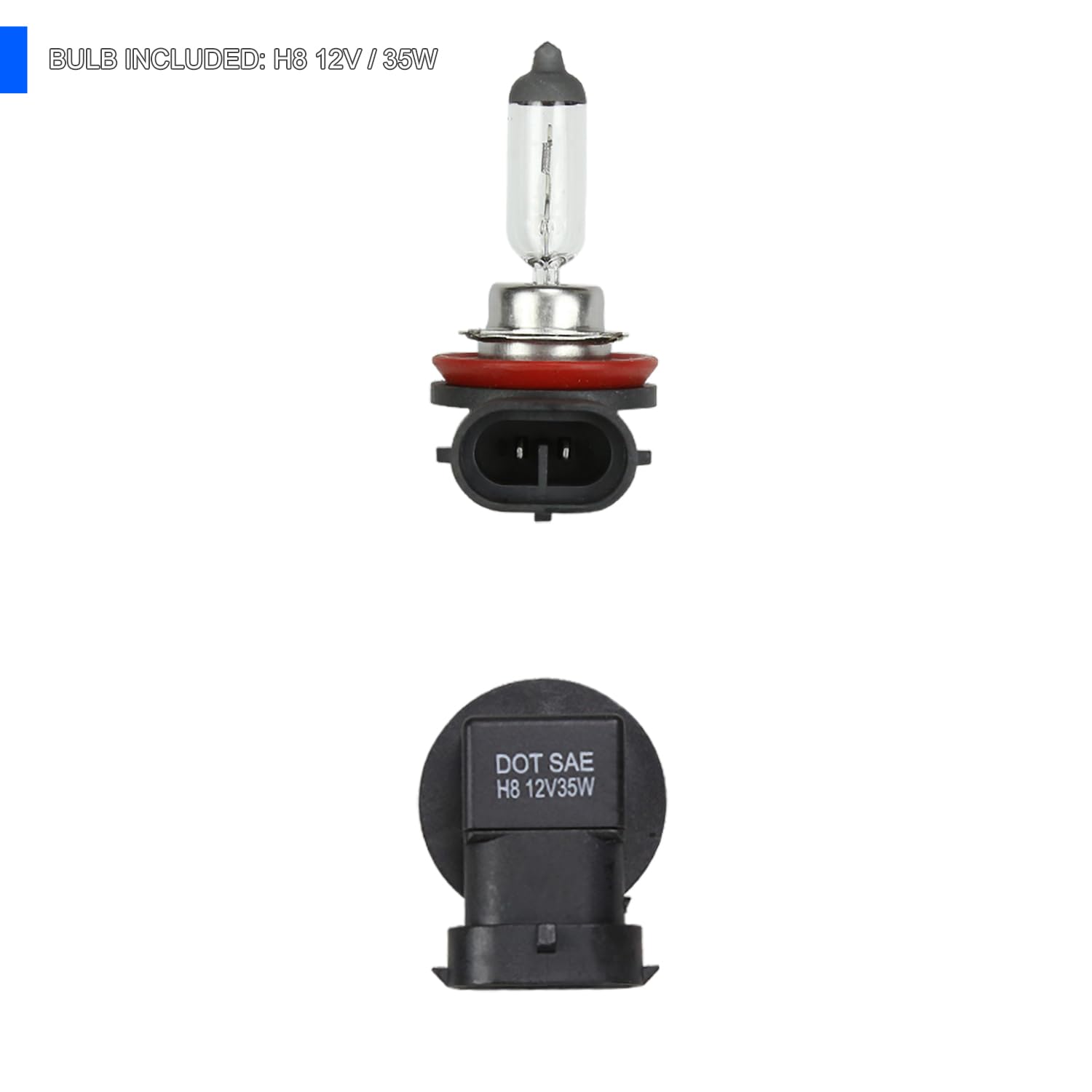 Fog Lights SPEC-D TUNING Yellow Lens + H8 Bulbs Included Compatible with 2004-2005 Honda Civic 2/4 L+R Pair Assembly