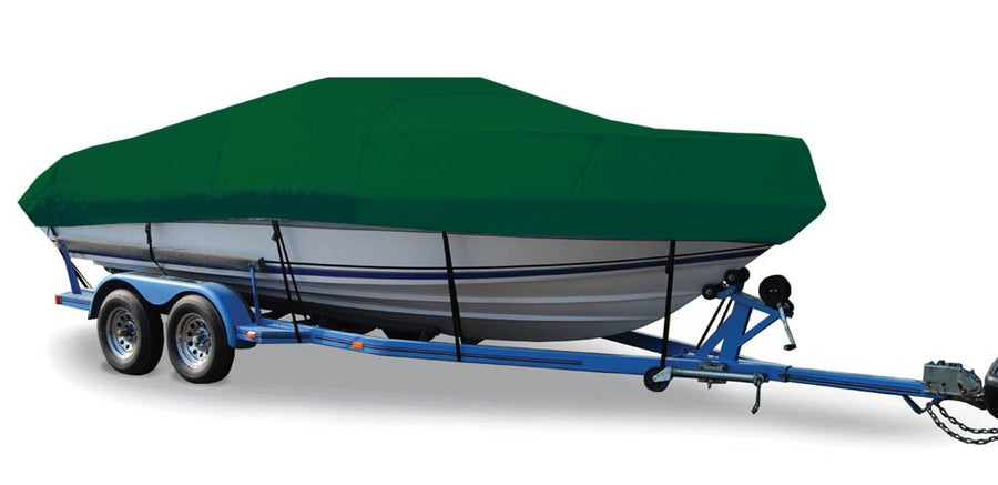 Trailerite Semi-Custom Boat Cover for V-Hull Cuddy Cabin Boats with Inboard/Outboard Motor, Hunter Green Taylor Made Products (20'5" - 21'4" CL x 102" B)