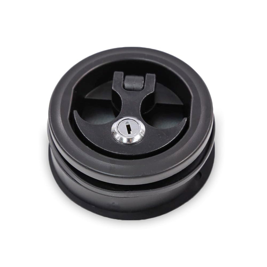 Anchor Handle T-H Marine Locker Latch - Waterproof Boat Compartment Lid Latch - Two-Finger Handle - Fits Aluminum, Fiberglass & Carpeted Lids up to 3/4 Inch - Black Base, Black Handle, Locking