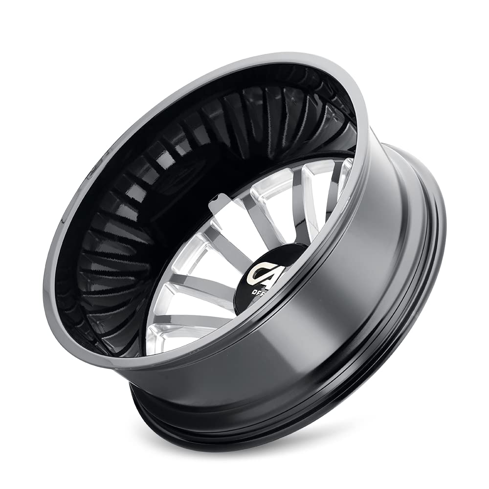CALI OFF-ROAD Summit 9110D-22881BMR232 Dually Rear Lifted 9110 Gloss Black/Milled Spokes 22X8.25 8-165.1 -232mm 121.3mm