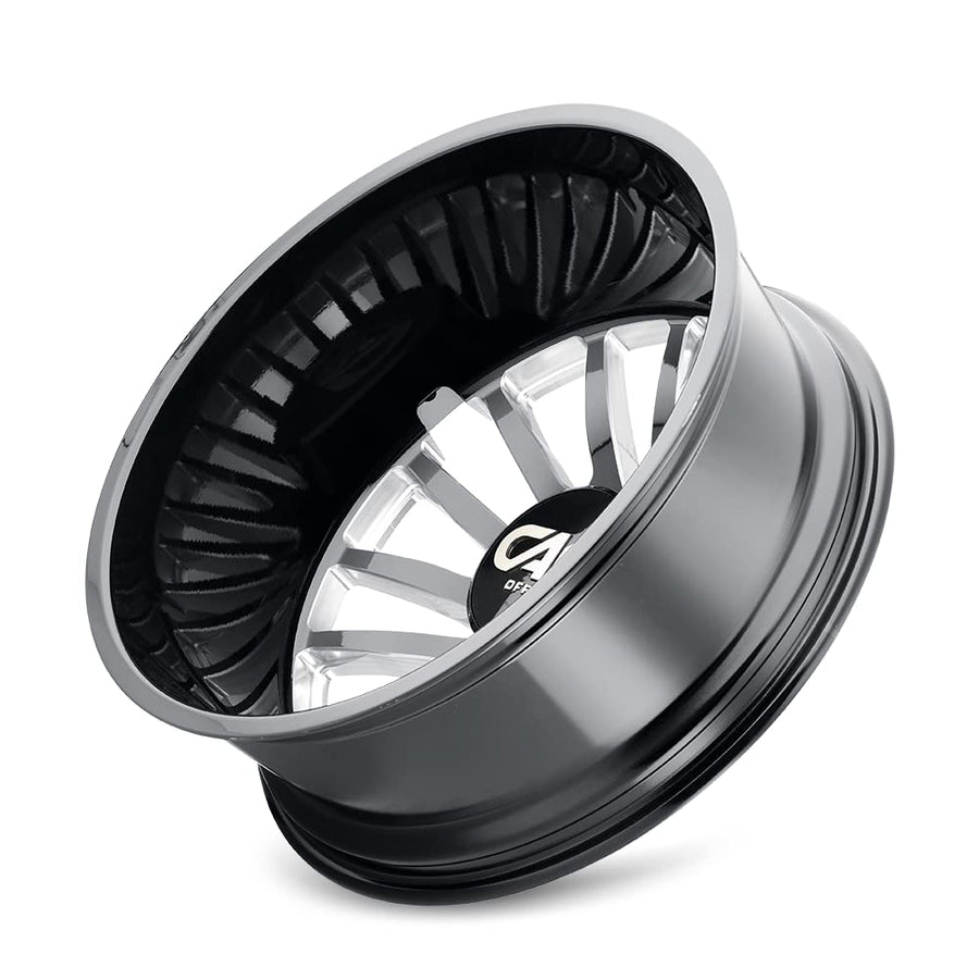 CALI OFF-ROAD Summit 9110D-22881BMR232 Dually Rear Lifted 9110 Gloss Black/Milled Spokes 22X8.25 8-165.1 -232mm 121.3mm