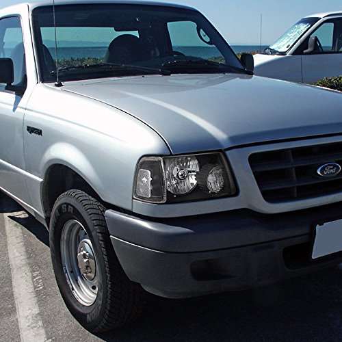 Black Euro Headlights + Clear Corner Signal Lamps Made For And Compatible With Ranger Pickup