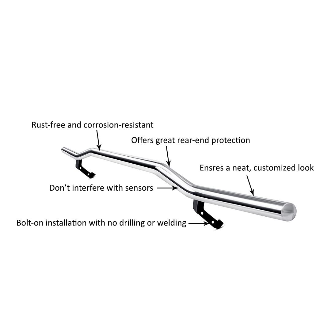Rear Bumper Guard Black Horse Single Tube Stainless Steel Compatible with 2013-2019 Ford Escape-8D048818SS