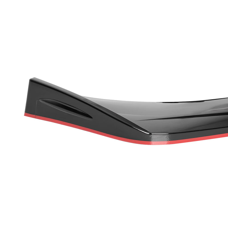 Glossy Black Red Trim Spec-D Tuning Universal Front Bumper Lip Spoiler Splitter Kits 3PC