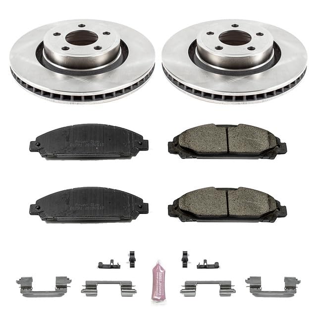 POWERSTOP Autospecialty KOE6809 Front Replacement Brake Kit-OE Brake Rotors & Ceramic Brake Pads For Ford Mustang 2015-2020 [Model Specific]