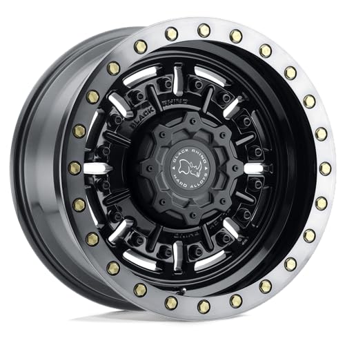 Black Rhino ABRAMS Hard Alloys 17X8.5, 6X5.5, 4.75, 0mm GLOSS GUN BLACK W/ MACHINED DARK TINT - 1785ABR006140B12