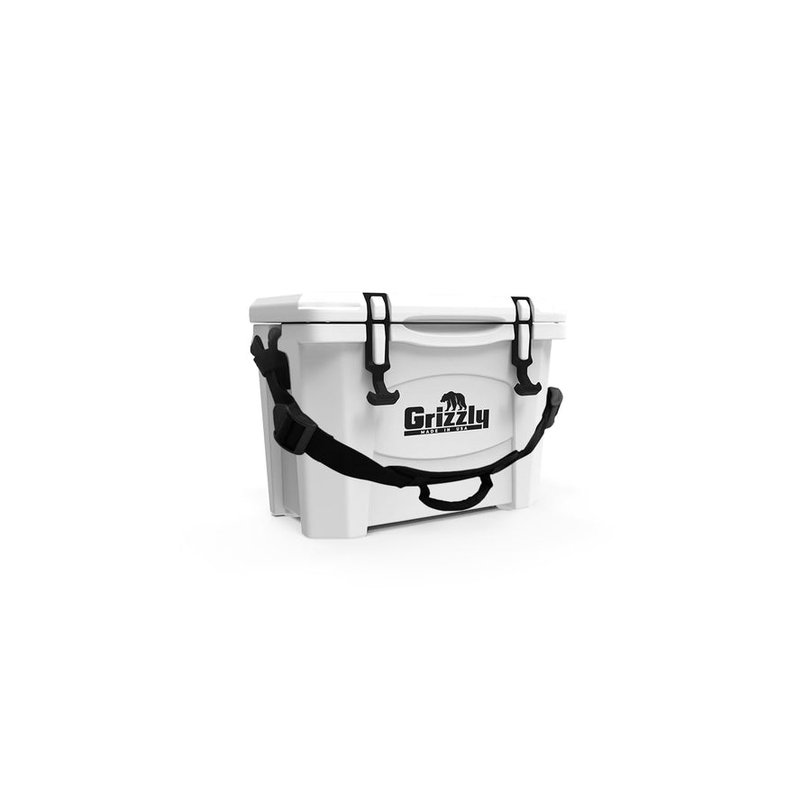 15 Cooler Grizzly | 15 qt Ice Chest Durable Rotomolded Insulated | Made in USA | Warranty for Life | For Beach Boat Camping Fishing Hunting | G15 | White