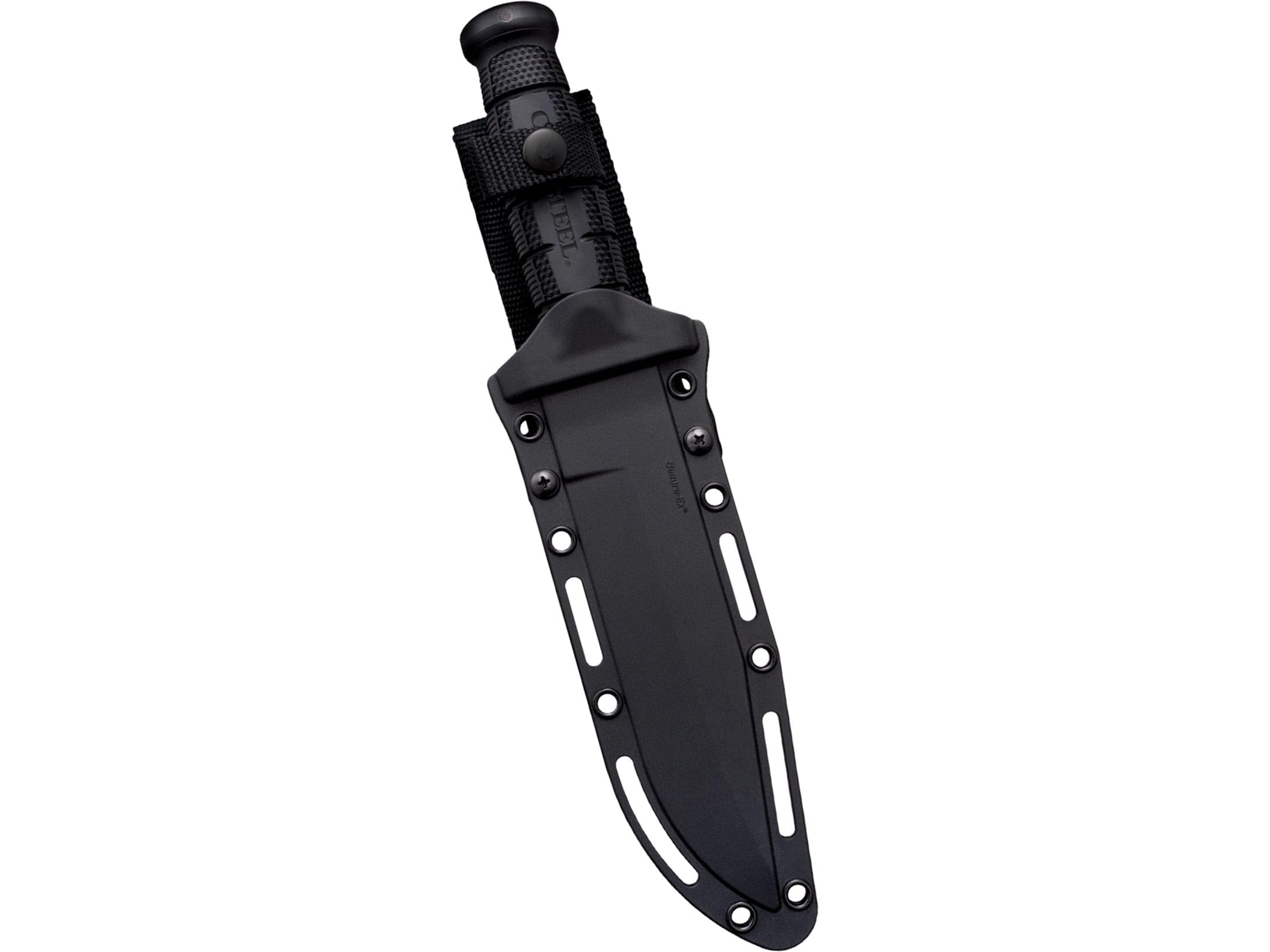 Leatherneck SF Cold Steel 6-3/4" German D2 Steel w/Black Powdercoat Clip Point Fixed Blade Outdoor Camping Hunting Utility Knife | 5" Kray-Ex Handle, Weather-Resistant Secure-Ex Sheath - Boxed