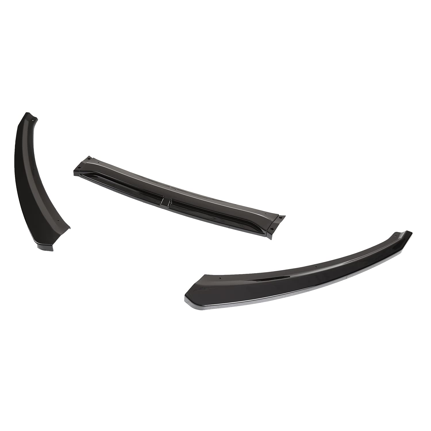 Front Bumper Lip Spoiler Splitter Body Kit Spec-D Tuning Glossy Black 3PC Compatible with 2015-2018 Ford Focus