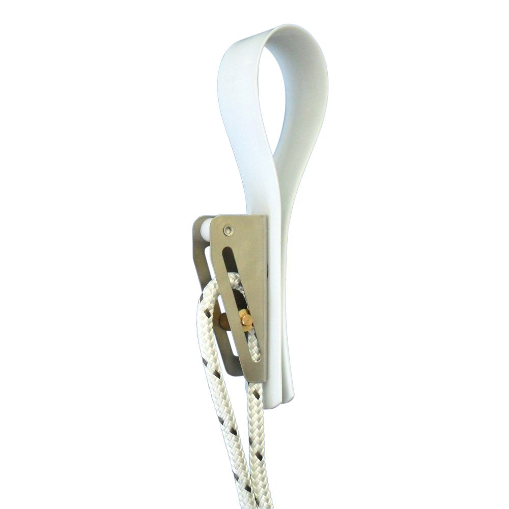 Boat Fender Line Holder Dock Edge with Adjuster, White
