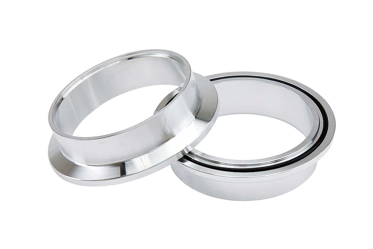 3-1/2" (89mm) HPS Stainless Steel V Band Clamp Kit, Aluminum Flanges, NBR O-Ring, Quick Release