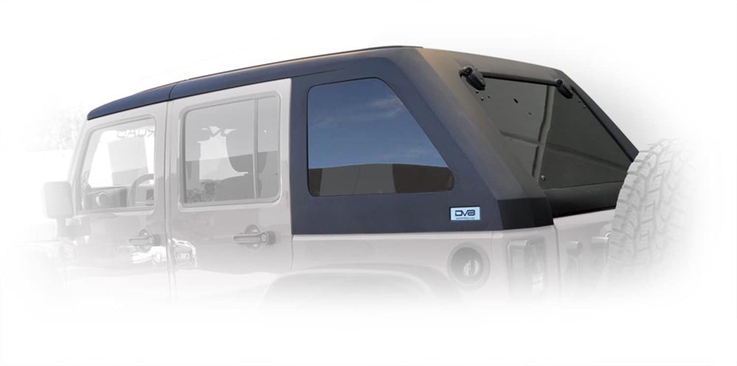 2-Piece DV8 Offroad Fastback Hard Top for 07-18 Jeep Wrangler JK 4 Door - Black (DS Only)