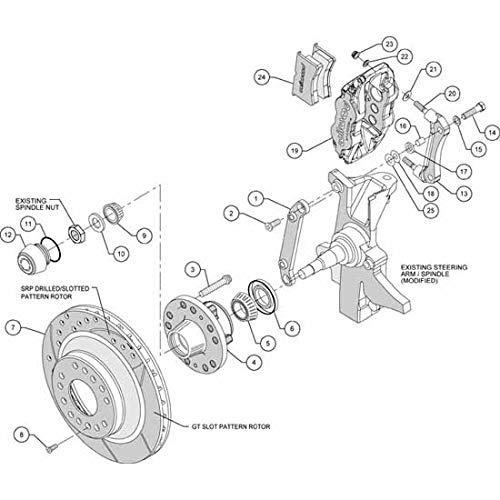 Front Disc Brake Kit Blk 70-78 Camaro/Nova 12.88 Wilwood