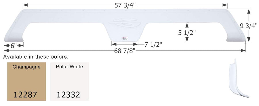 Tandem Axle Fender Skirt ICON 12287 FS2287 for Gulf Stream - Champagne