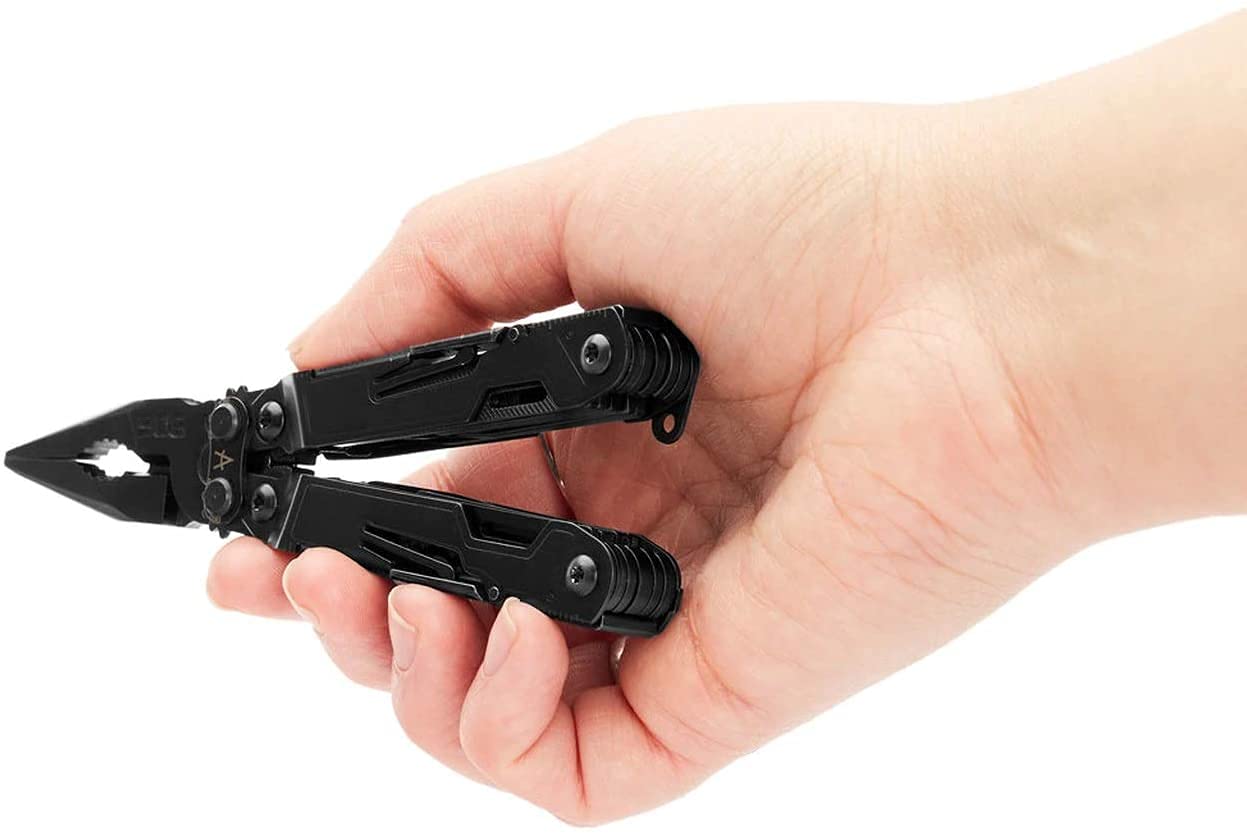 SOG Mini PowerPint Compact Stainless Steel Multi-Tool, 18 Lightweight Specialty Tools & Pocket Knife SOG Multitool Pliers, Black