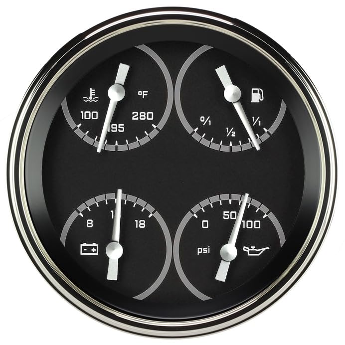 Classic Instruments Autocross AX75GSLF Gray 4 5/8" Quad Gauge Fuel Sending Unit 240-33 Ohm