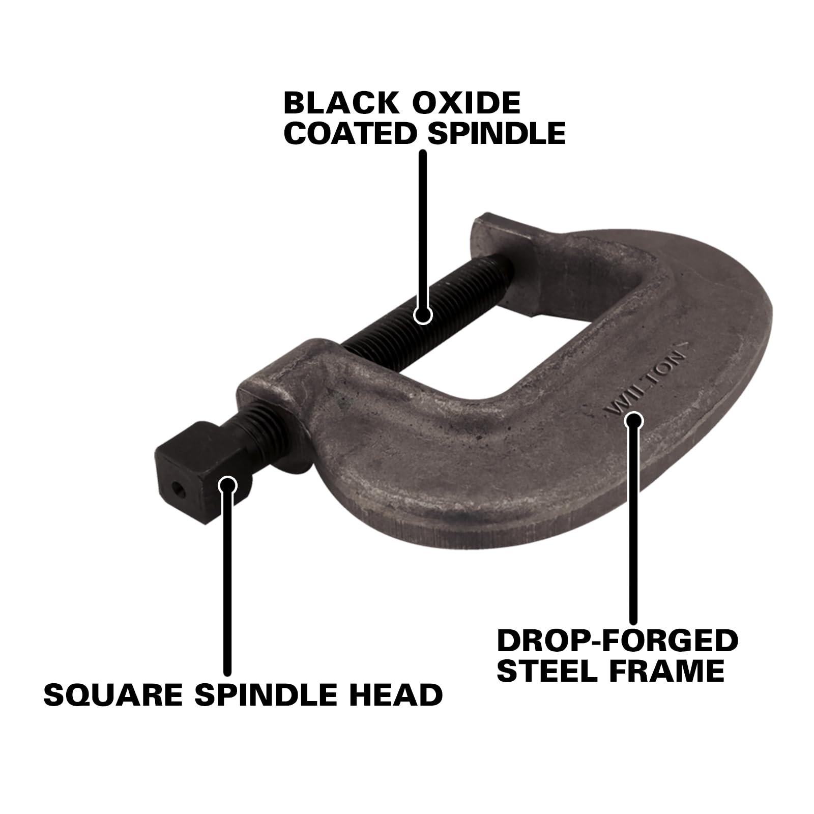 Brute Force Wilton C-Clamp, 1-3/4" Opening, 1-7/16" Throat, 8750 Lbs. Clamping Force (1-1/2 F.C.)