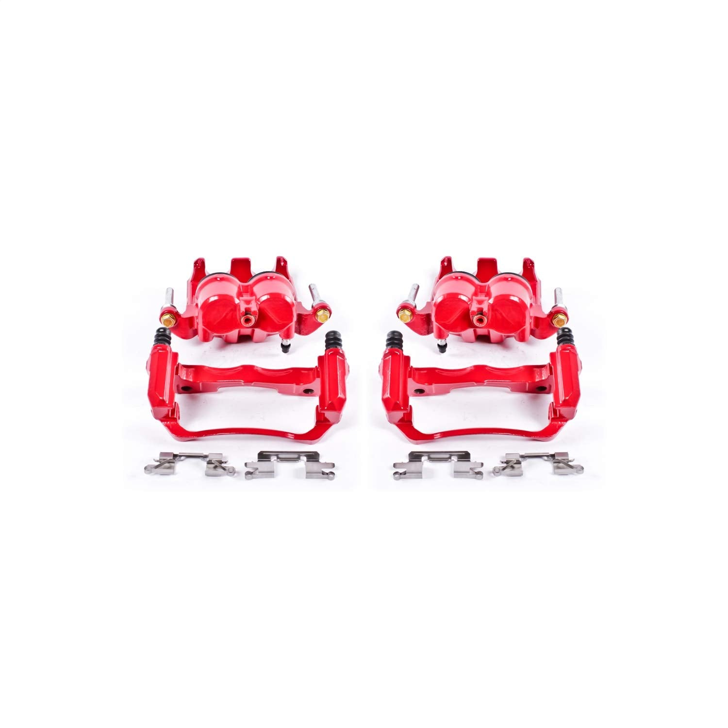 Power Stop S3122A Front Pair of High-Temp Red Powder Coated Calipers