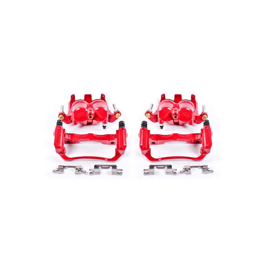 Power Stop S3122A Front Pair of High-Temp Red Powder Coated Calipers