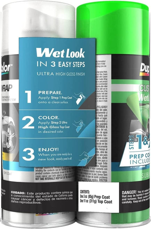 Custom Wrap Wet Look Dupli-Color Removable Automotive Paint - Sublime Green White Spray Paint - 11 oz. Aerosol Can