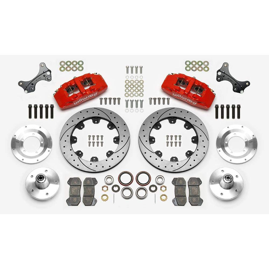 12.19" DP6A Front Hub Kit, Drilled, Red
