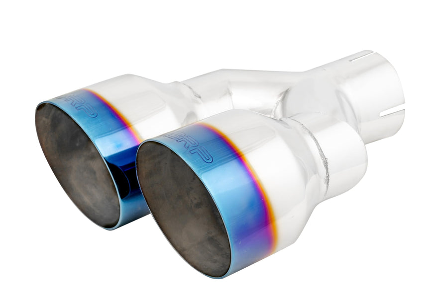 MBRP Burnt End Tip, T304 Stainless Steel; 2.5" ID, Dual 4" OD Out, 9.55" length, Single wall