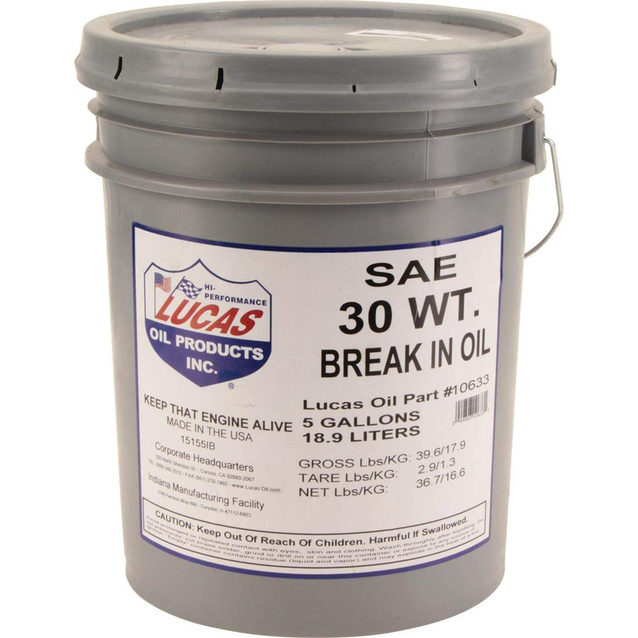 SAE 30 Lucas Oil Engine Break-In Oil 5 Gal