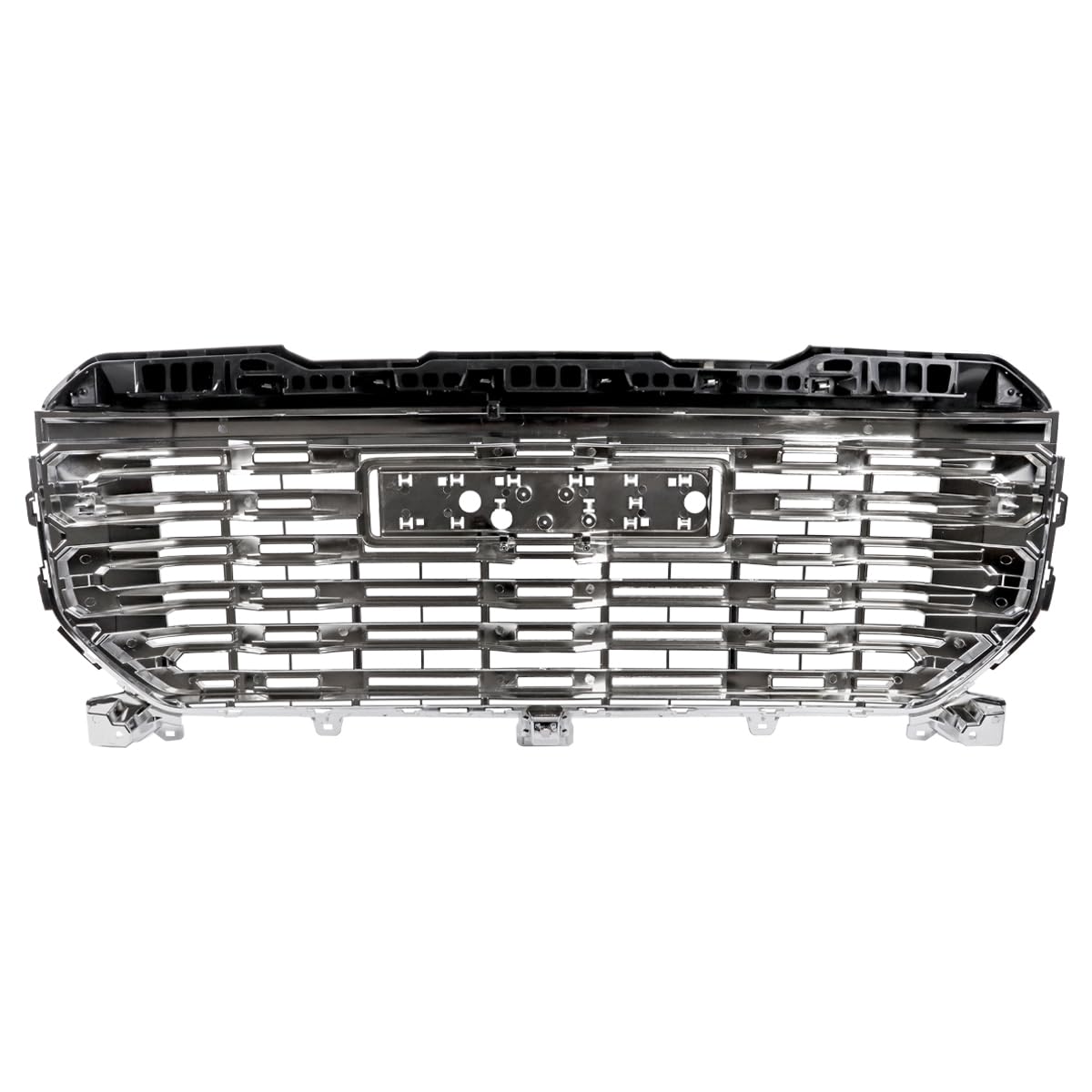 Chrome Spec-D Tuning Denali Style Front Bumper Hood Grille Compatible with 2022-2025 GMC Sierra 1500 Pickup