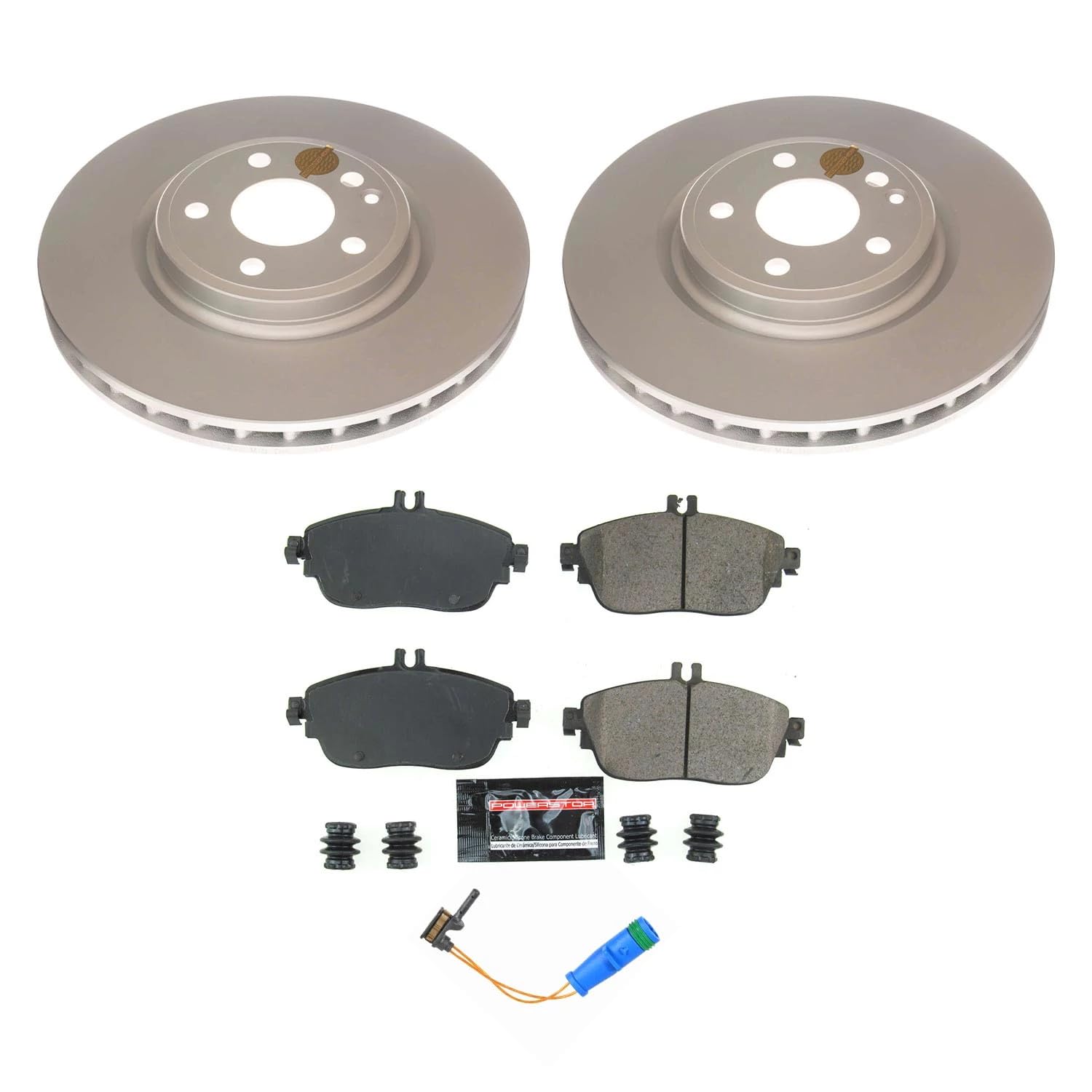 Power Stop Z17 Front Coated Rotor Kit-Coated Brake Pads, Ceramic Brake Rotors