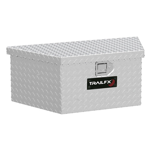 Trailer Tongue Tool Box TrailFX Single Lid with Struts Polished 16-Gauge Diamond Tread Aluminum 2.9 Cubic Feet 34" Length x 16" Width 13" Height Bright Finish 201191