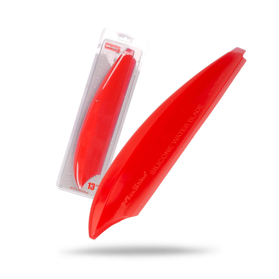 Maxshine Silicone Universal Water Blade for Car Drying – Red – Soft Flexible Squeegee for Quick Water Removal – Safe for Paint, Glass & Windows – Auto Detailing Tool - Red