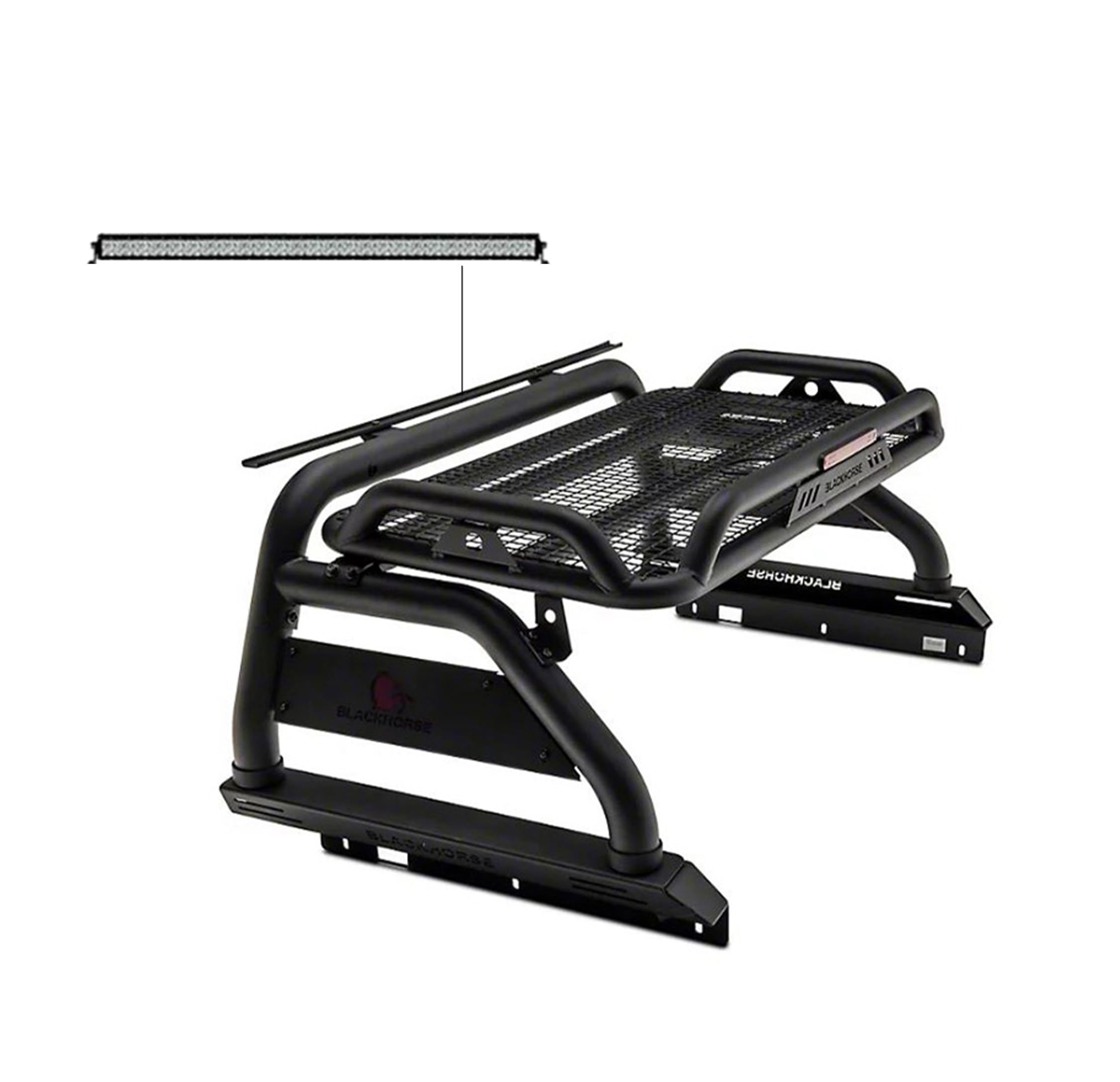 Atlas Roll Bar Black Horse W/40 in LED Light Bar Compatible with 2005-2021 Nissan Frontier-ATRB7BK-KIT