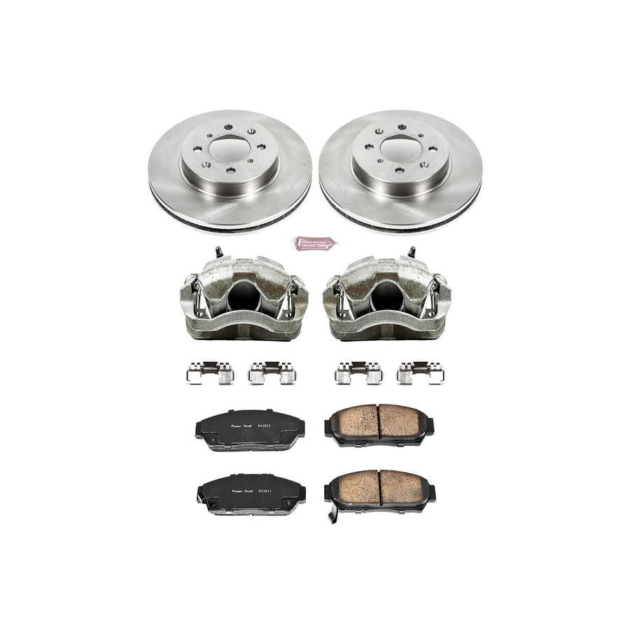 Power Stop KCOE692 1-Click OE Replacement Brake Kit with Calipers For Acura Integra 1994-2001, Honda Civic 1993-1995 [Model Specific]