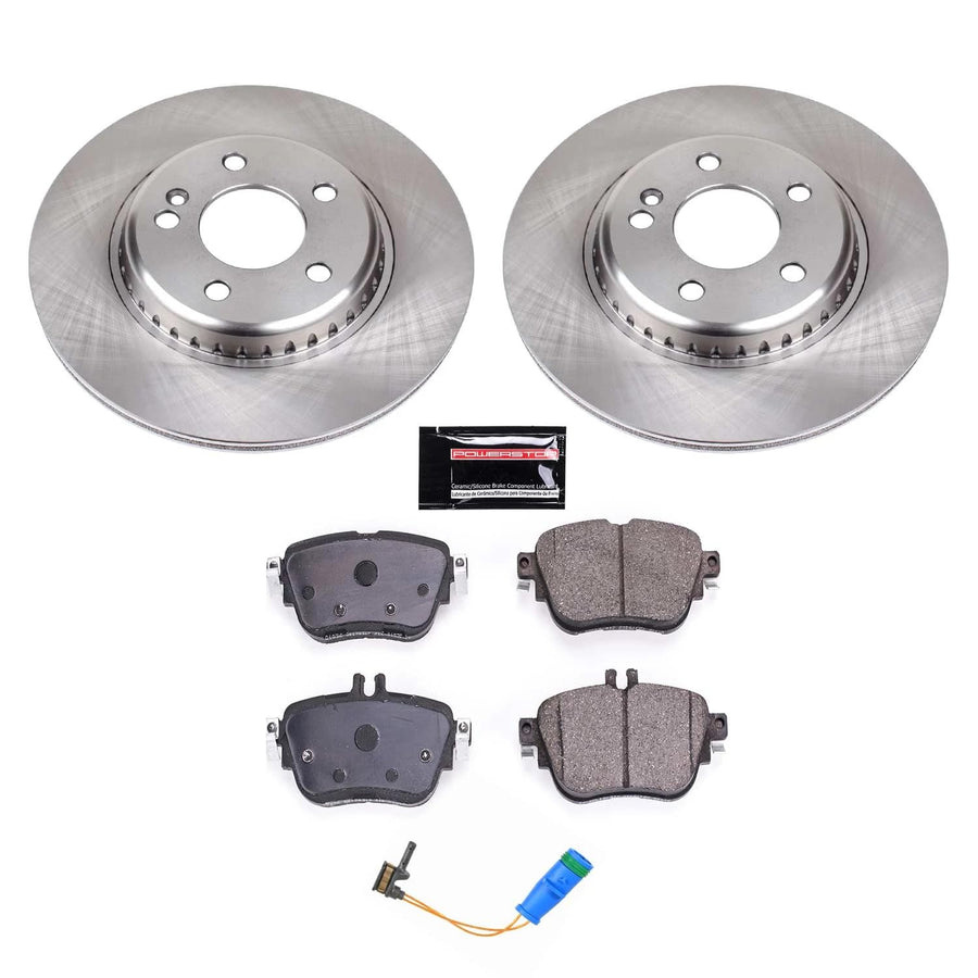 Power Stop KOE7968 Rear Replacement Brake Kit-OE Brake Rotors & Ceramic Brake Pads For Mercedes-Benz E300 2017-2019, E350 2020-2022 [Model Specific]