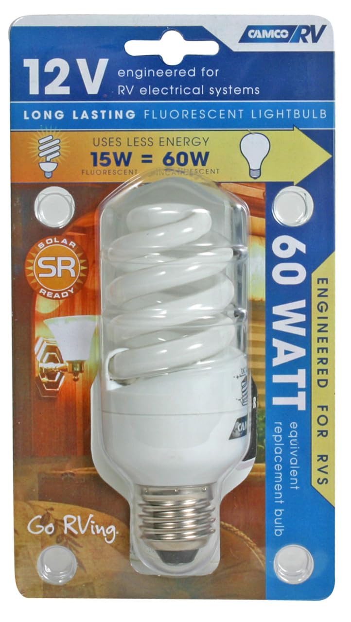 12V/15W Camco Fluorescent Light Bulb, White, One Size