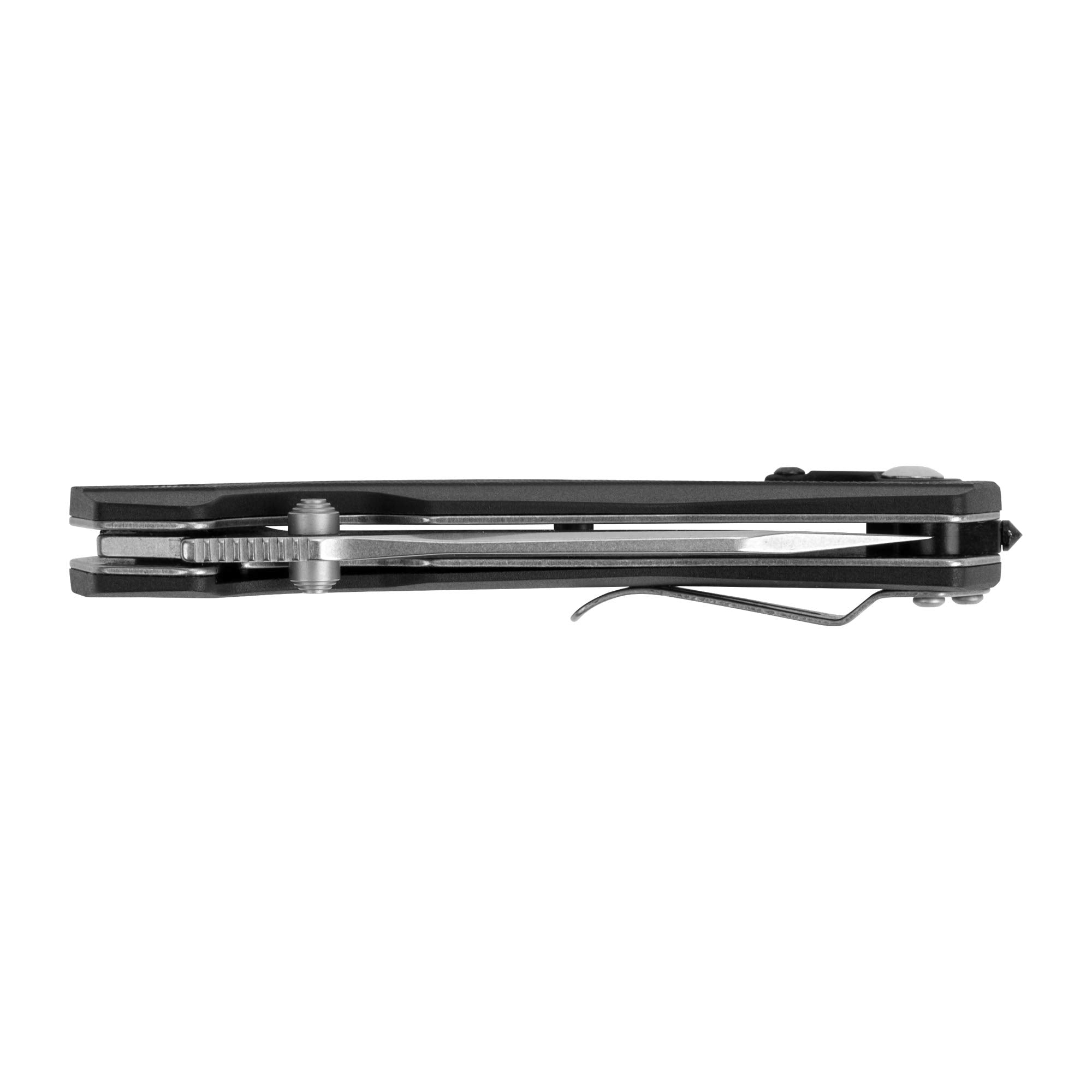 Kershaw Drop Point Drivetrain Pocket Knife, 3.2-in. Blade, SpeedSafe Opening, Frame Lock, Seatbelt Cutter (8655), Black