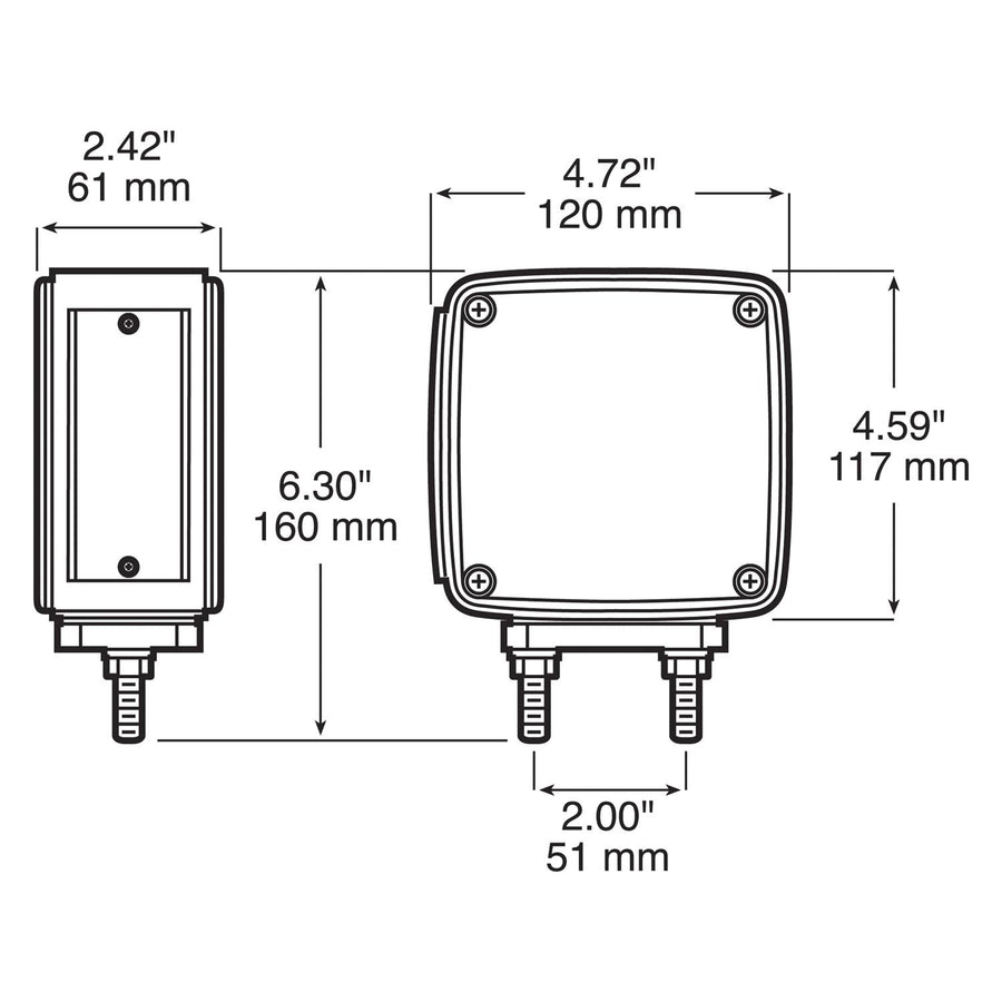 V327R Peterson Manufacturing Park/Turn Signal (With SM, Sqr, Amb/Red, CBSD 4.72"X4.59"), 1 Pack