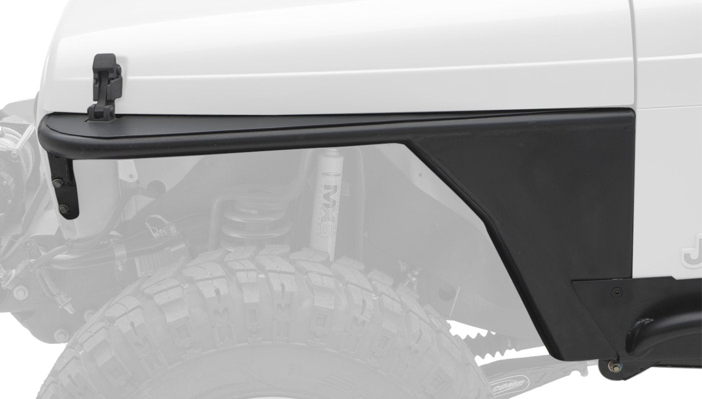 XRC Smittybilt 76872 Textured Black 1.5" Tube Front Fender with No Flare, Pair