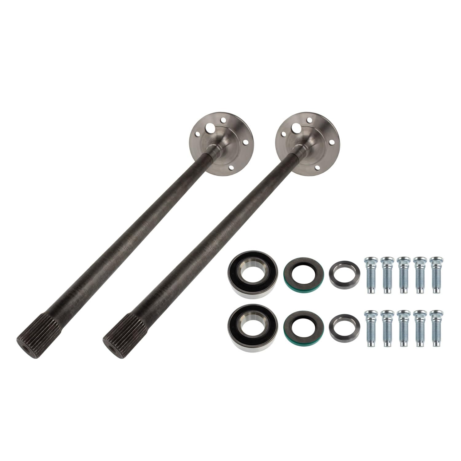 Drive Axle Shaft Assembly TEN Factory MG25226 for Ford 9", 5-Bolt, 31 Spline, 27.25" Shaft Length - Fits 1966-1975 Ford Bronco, Replaces: Motive Gear MG3000-31, Yukon YA F900003