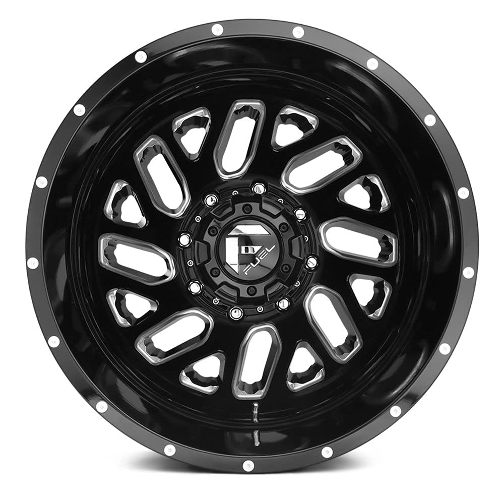 D581 Fuel Offroad Triton Dually Rear BLACK Wheel (20 x 8.25 inches /8 x 165 mm, -215 mm Offset)