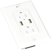 Dual USB Charger Diamond Group 61070USB with White Duplex Receptacle