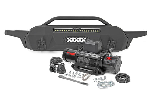 Rough Country High Clearance LED Front Bumper w/9500s for 16-22 Tacoma - 10728