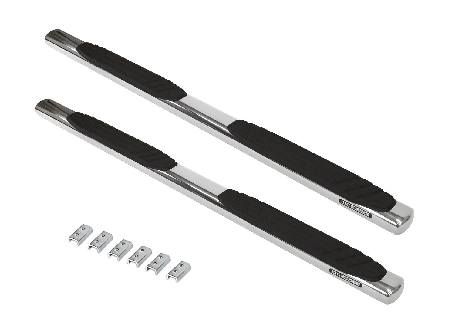 Go Rhino 4" Sidesteps & Brackets OE Xtreme | Stainless Steel, Polished | 684404587PS | Fits 2007-2014 Chevrolet Silverado & GMC Sierra 1500, 2500HD, 3500HD Crew Cab (See Description)