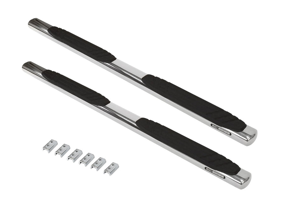 Go Rhino 4" Sidesteps & Brackets OE Xtreme | Stainless Steel, Polished | 684404587PS | Fits 2007-2014 Chevrolet Silverado & GMC Sierra 1500, 2500HD, 3500HD Crew Cab (See Description)